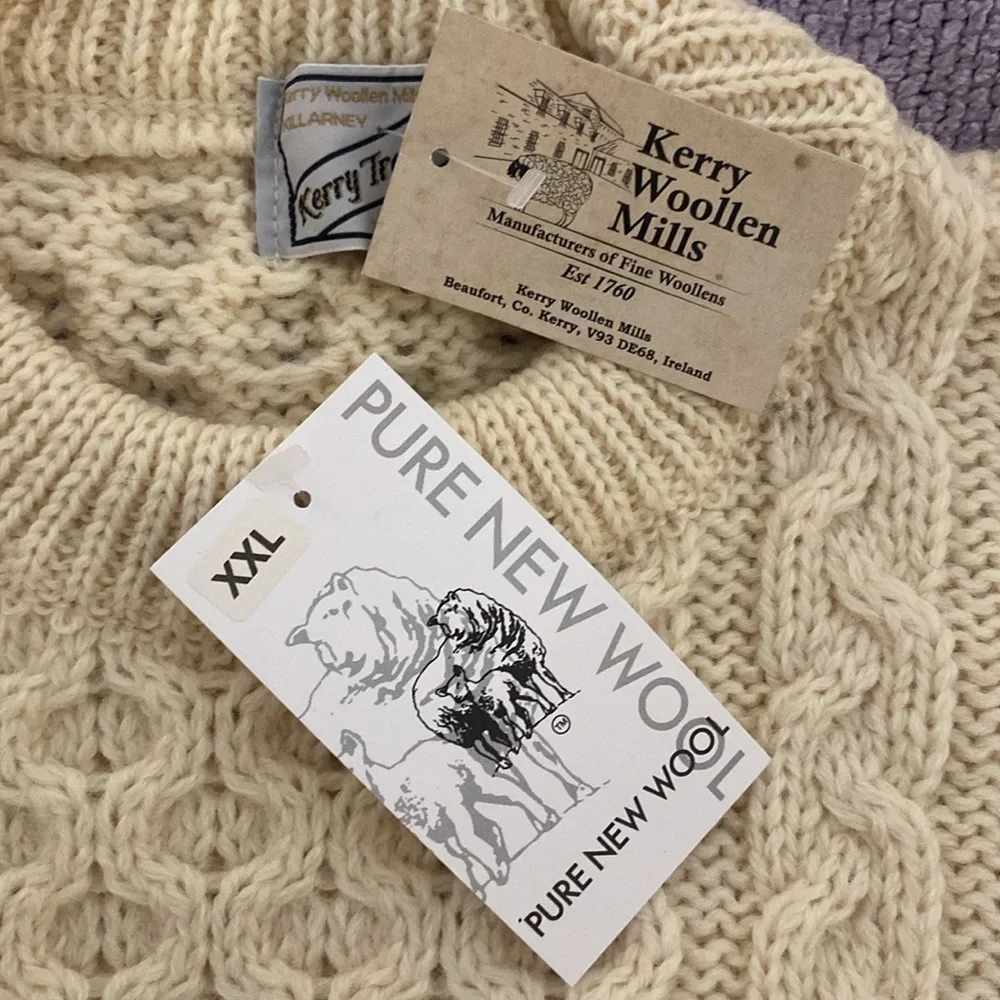 100% Pure New Wool Sweater - Off White/Cream - Picture 4 of 4